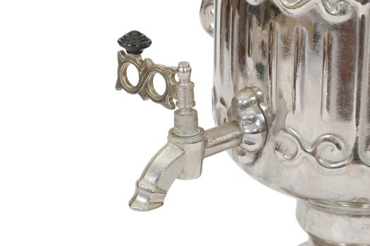 Russian samovar, detail, isolated on a white background, with clipping path