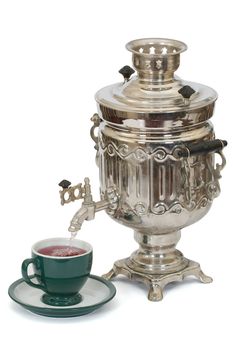 Russian samovar, isolated on a white background, with clipping path