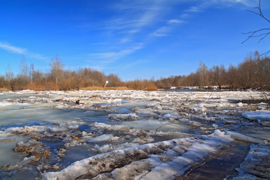 autumn ice on small river