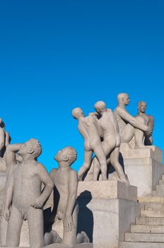 Group of sculptures in the Vigeland Park. Oslo, Norway.
