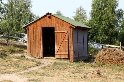 pony stall in an animal enclousure at a farm