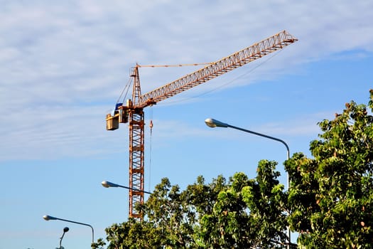 Buildingsite with crane