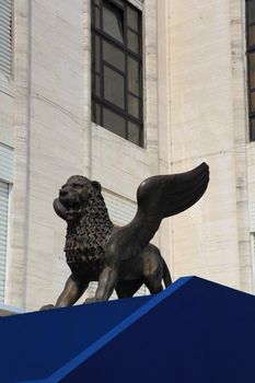 Close-up of Golden Lion symbol of the 69th Venice Film Festival