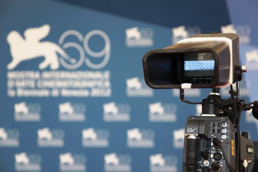 Waiting for the next celebrity on the red carpet at 69th Venice Film Festival