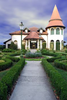 Luxury house with decorative yard