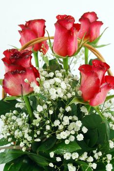 Flower bouquet of red roses