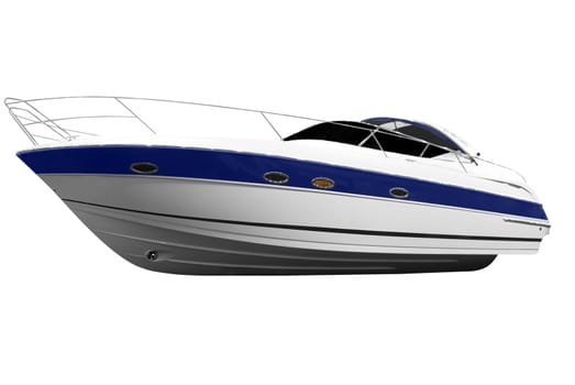 Luxury yacht isolated on white background
