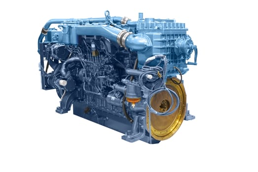 Ship power engine isolated on white
