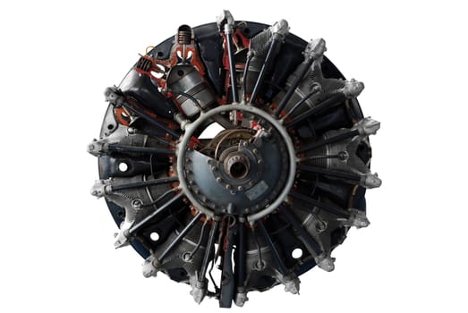 Aircraft engine isolated on white background