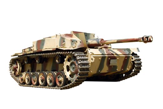 Heavy tank isolated on white background