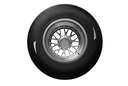 Racing tire isolated on white