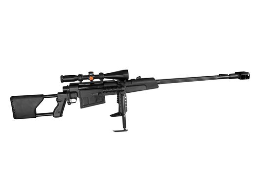 Long range sniper rifle isolated