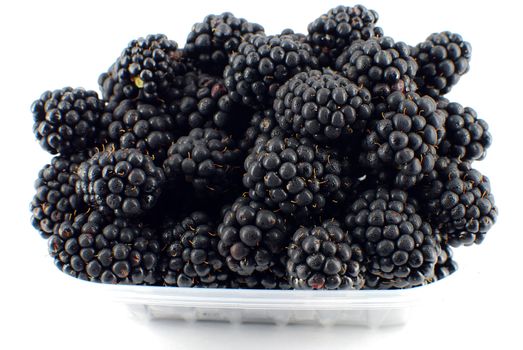 Fresh ripe blackberry on white