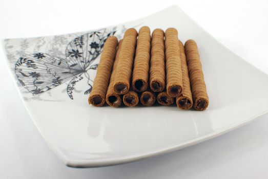 Wafer with chocolate sweet dessert