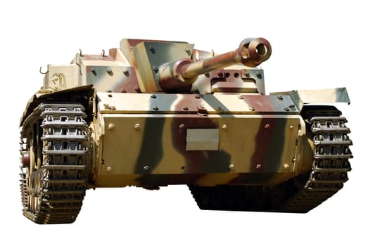 Front view of tank isolated on white