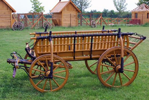 Farm vintage old wooden coach
