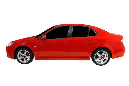 Red car isolated on white background