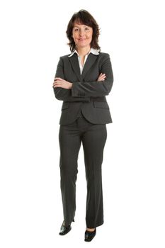 Portrait of sucessful senior businesswoman. Isolated on white