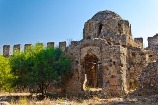 Ancient turkish wall in Alanya