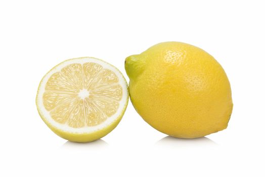 Fresh lemons isolated on a white background