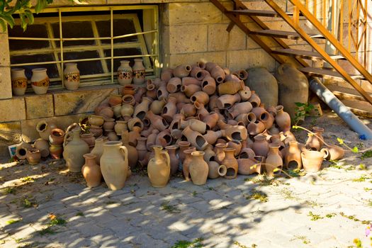 Dig pile of clay bowls