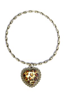 Retro necklace and pendant isolated on white