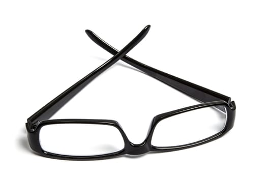 Blackl glasses isolated on white background 
