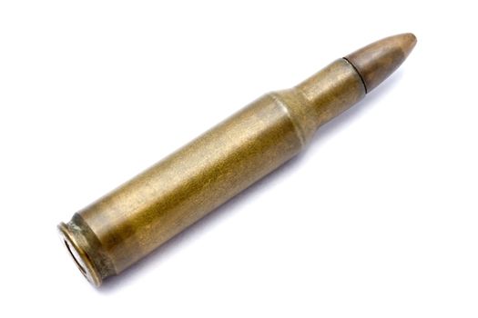 One bullet isolated on white background
