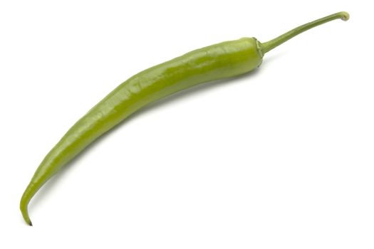 Fresh green chili isolated on white background