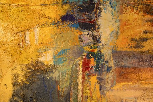 Multicolored abstract background closeup of oil paint