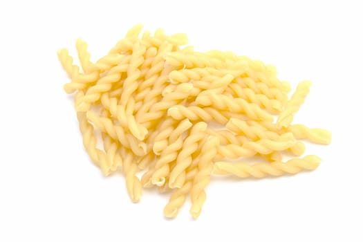 Pasta closeup on white background 
