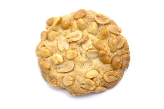 Delicious peanut cookie isolated on white backgound