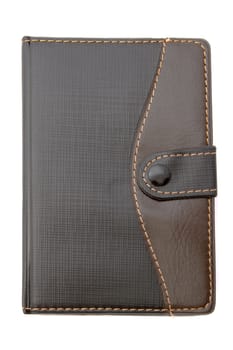 Black notebook isolated on white background 

