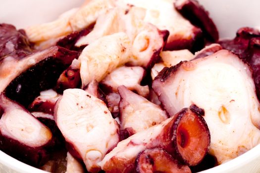 Octopus boiled in slices