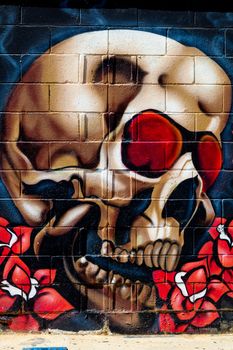 PUERTO REAL, CADIZ, SPAIN-JUL 15: Graffiti of unidentified artist on the first tournament of Graffiti of Puerto Real on Jul 15, 2011, in Puerto Real,  Spain