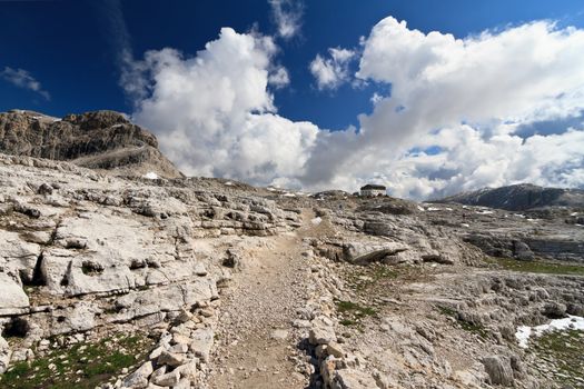 plateau in Pale di San Martino Dolomites, Trentino, Italy