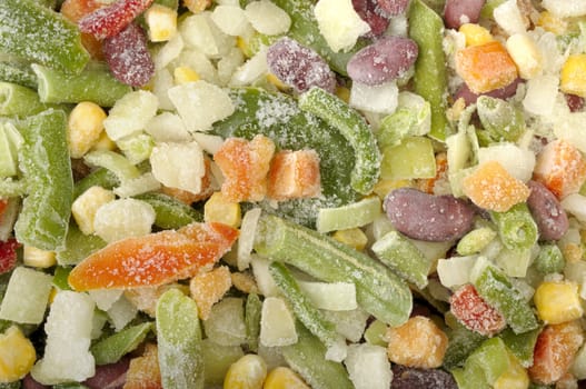 background of different  frozen vegetables