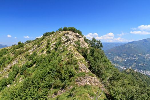 beautiful peak over Fontanabuona valley, Liguria, Italy