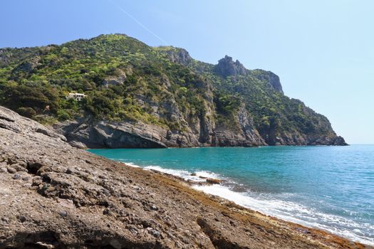 view of Portofino Natural Park from Punta Chiappa, Liguria, Italy