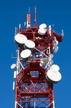 Communications Tower With Microwave Relays