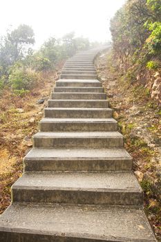 Stairs in hiking trail in Hong Kong