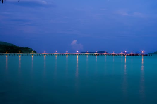 Pier at night on  Phuket, Thailand