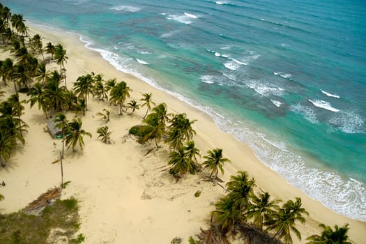 Empty beach seen from above. The dominican republic.