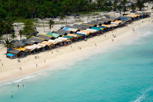 Market on exotic beach