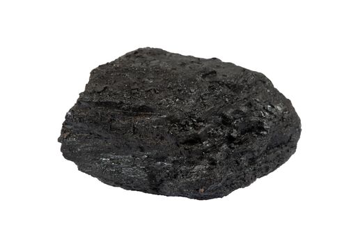 a lump of coal isolated on white background. Anthracite. Lat. anthracites