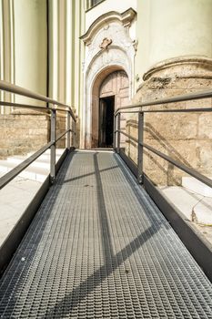 Accessible path to the entrance of a church