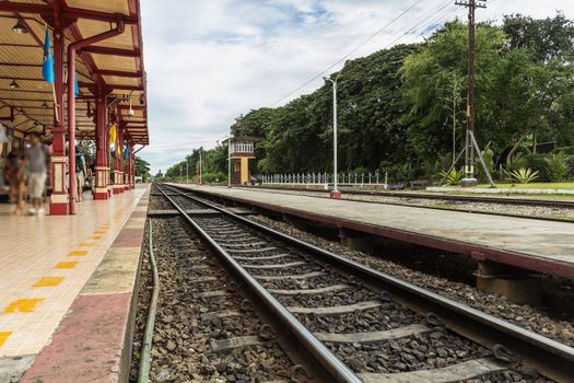Railway at Hua-hin Railway Station, Thailand.