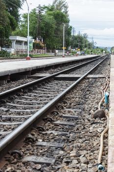 Railway tracks in Thailand.
