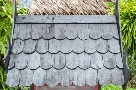 Wooden roof in the park.