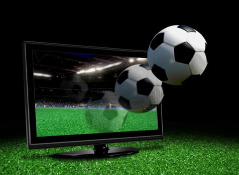Ball  coming out of the LCD TV screen